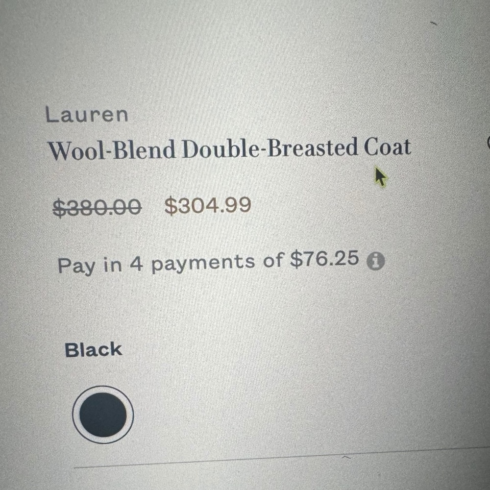 Ralph Lauren women’s black double breast coat